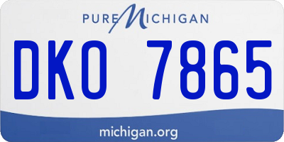 MI license plate DKO7865