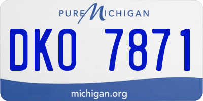 MI license plate DKO7871