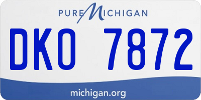 MI license plate DKO7872