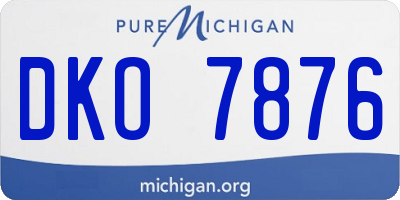 MI license plate DKO7876