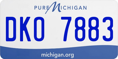 MI license plate DKO7883