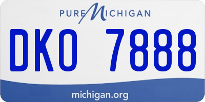 MI license plate DKO7888