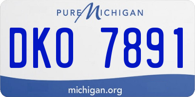 MI license plate DKO7891