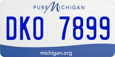 MI license plate DKO7899