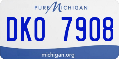 MI license plate DKO7908