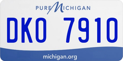 MI license plate DKO7910