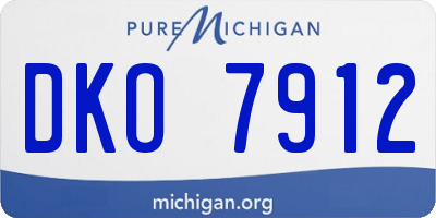 MI license plate DKO7912