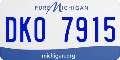 MI license plate DKO7915