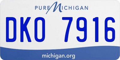 MI license plate DKO7916