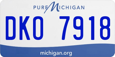 MI license plate DKO7918