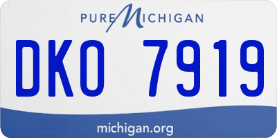 MI license plate DKO7919