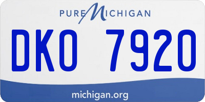 MI license plate DKO7920