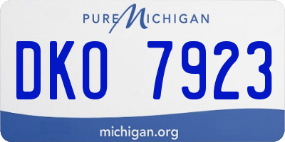 MI license plate DKO7923