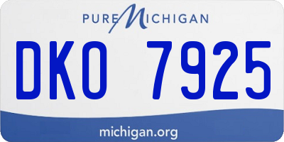 MI license plate DKO7925