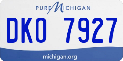 MI license plate DKO7927