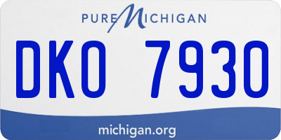 MI license plate DKO7930