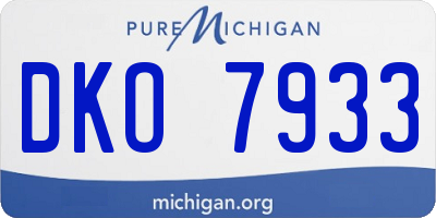 MI license plate DKO7933
