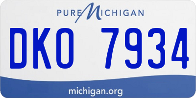 MI license plate DKO7934