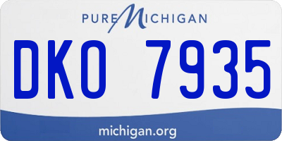 MI license plate DKO7935