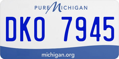 MI license plate DKO7945