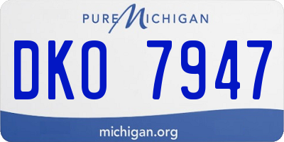MI license plate DKO7947