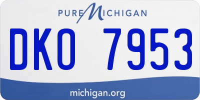MI license plate DKO7953