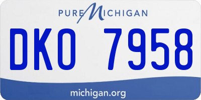 MI license plate DKO7958