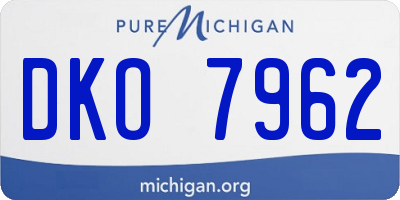 MI license plate DKO7962
