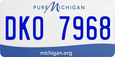 MI license plate DKO7968