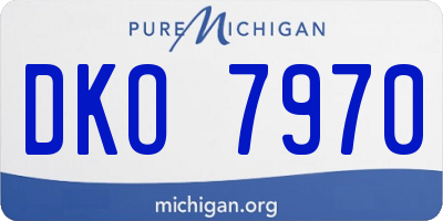 MI license plate DKO7970