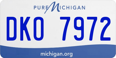 MI license plate DKO7972