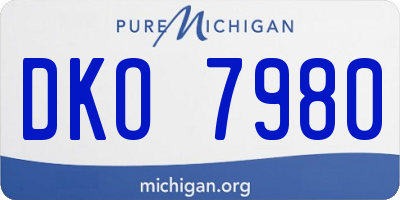MI license plate DKO7980