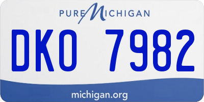 MI license plate DKO7982