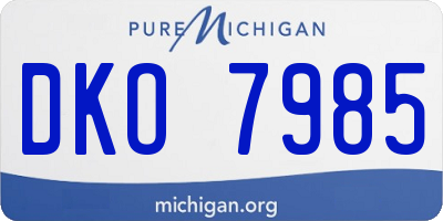 MI license plate DKO7985