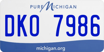 MI license plate DKO7986