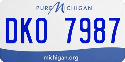 MI license plate DKO7987