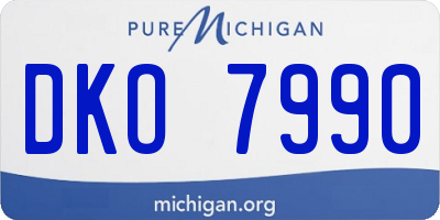 MI license plate DKO7990