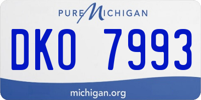 MI license plate DKO7993