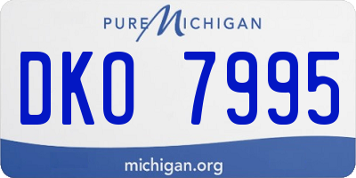 MI license plate DKO7995