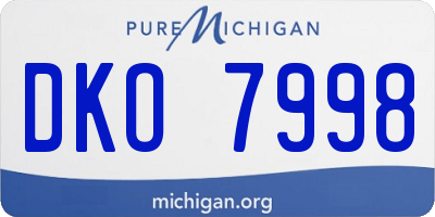 MI license plate DKO7998