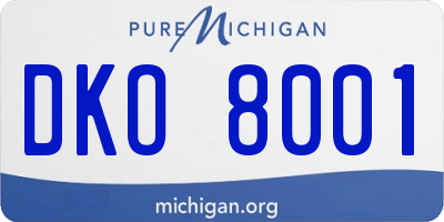 MI license plate DKO8001