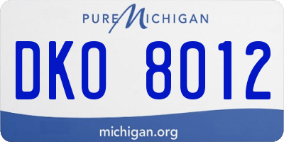 MI license plate DKO8012