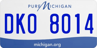 MI license plate DKO8014