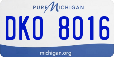 MI license plate DKO8016