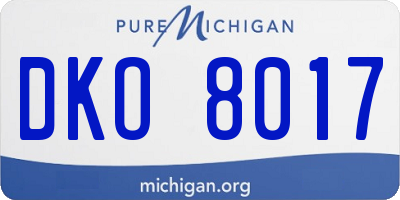 MI license plate DKO8017