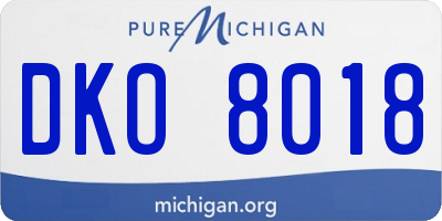 MI license plate DKO8018