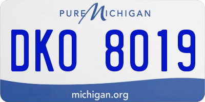 MI license plate DKO8019