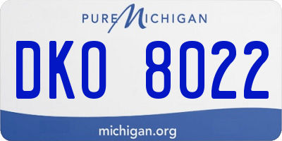 MI license plate DKO8022