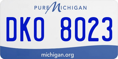 MI license plate DKO8023