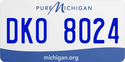 MI license plate DKO8024